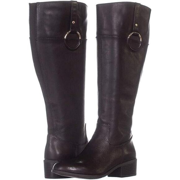 Alfani Womens Briaah Leather Round Toe Knee High Riding Boots, Brown, Size 9.5 - Picture 1 of 5